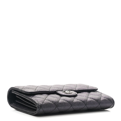 Chanel Iridescent Caviar Quilted Medium Flap Wallet Black 4 of 8