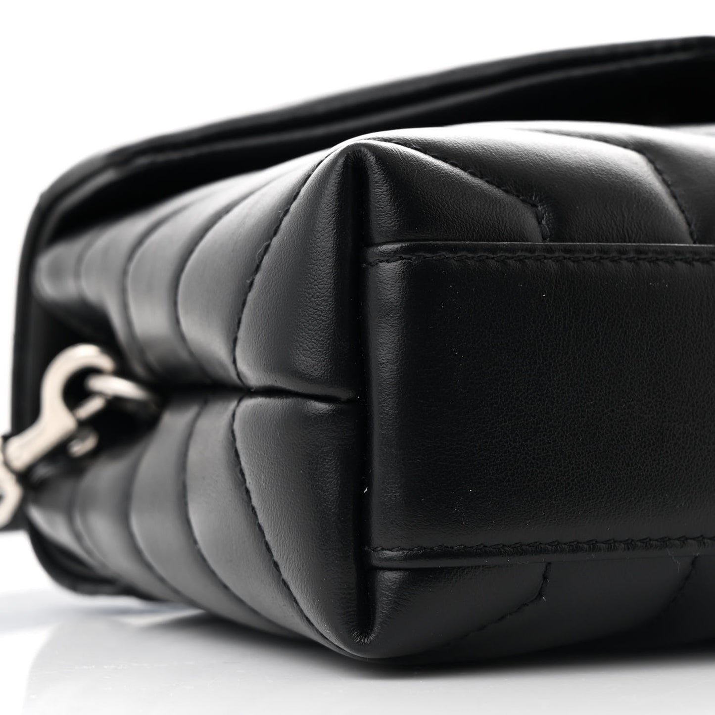 Calfskin Y Quilted Monogram Toy Loulou Crossbody Bag Black