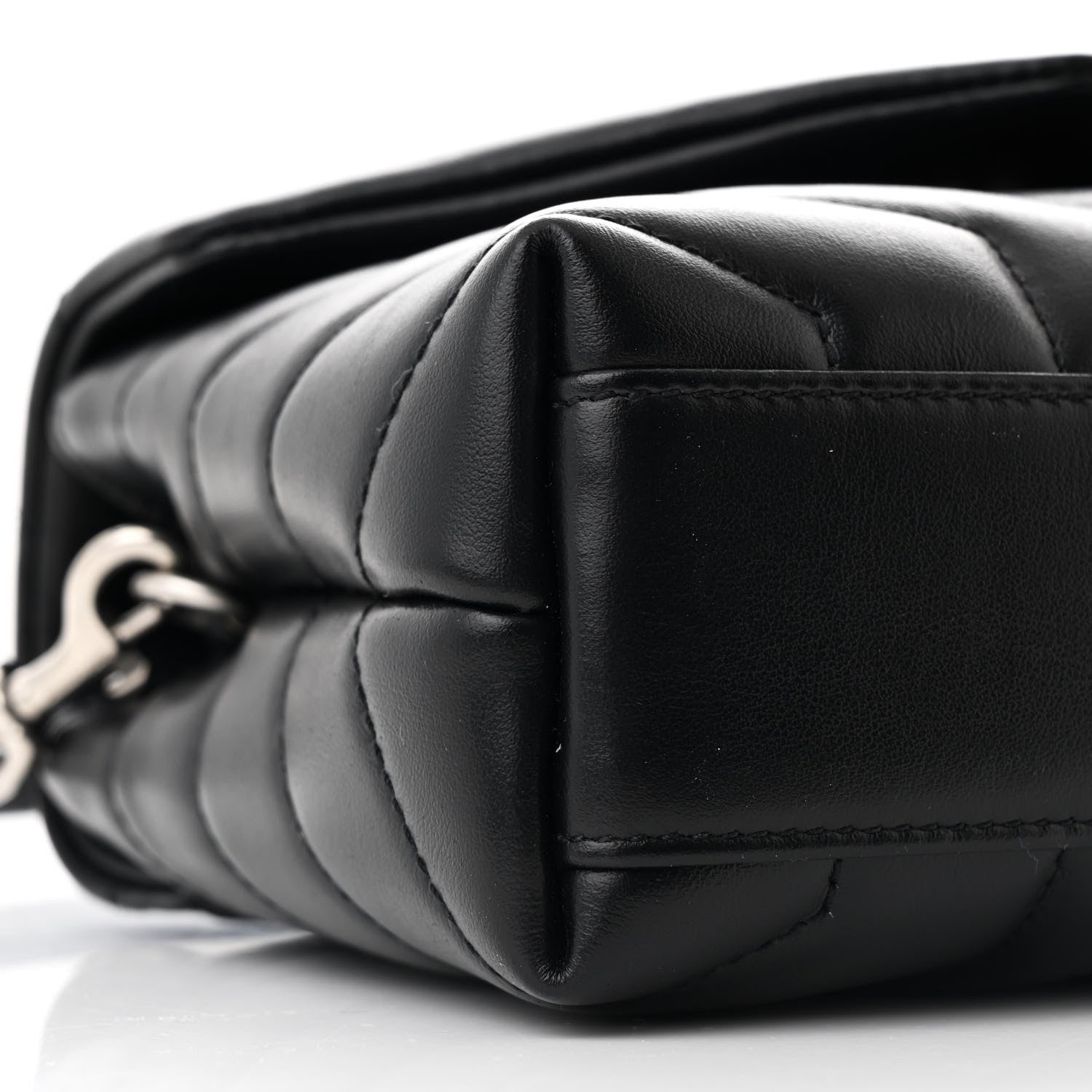 Saint Laurent Calfskin Y Quilted Monogram Toy Loulou Crossbody Bag Black 10 of 11