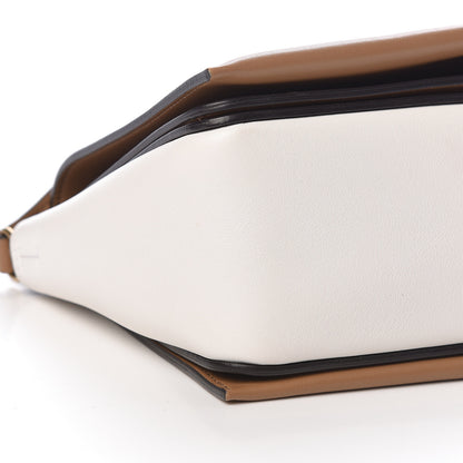 Celine Shiny Smooth Calfskin Medium Frame Shoulder Bag Tan Optic White 8 of 9
