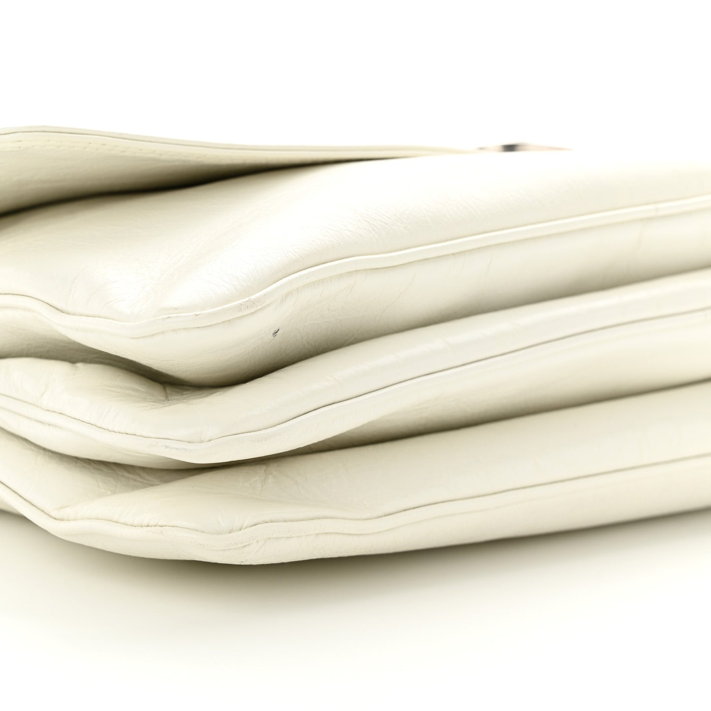 Peach Calfskin Large BB Soft Bag White