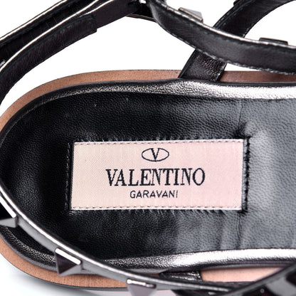 Valentino Garavani Metallic Nappa Rockstud T-Strap Slingback Flat Sandals 37 Rutenio 6 of 6