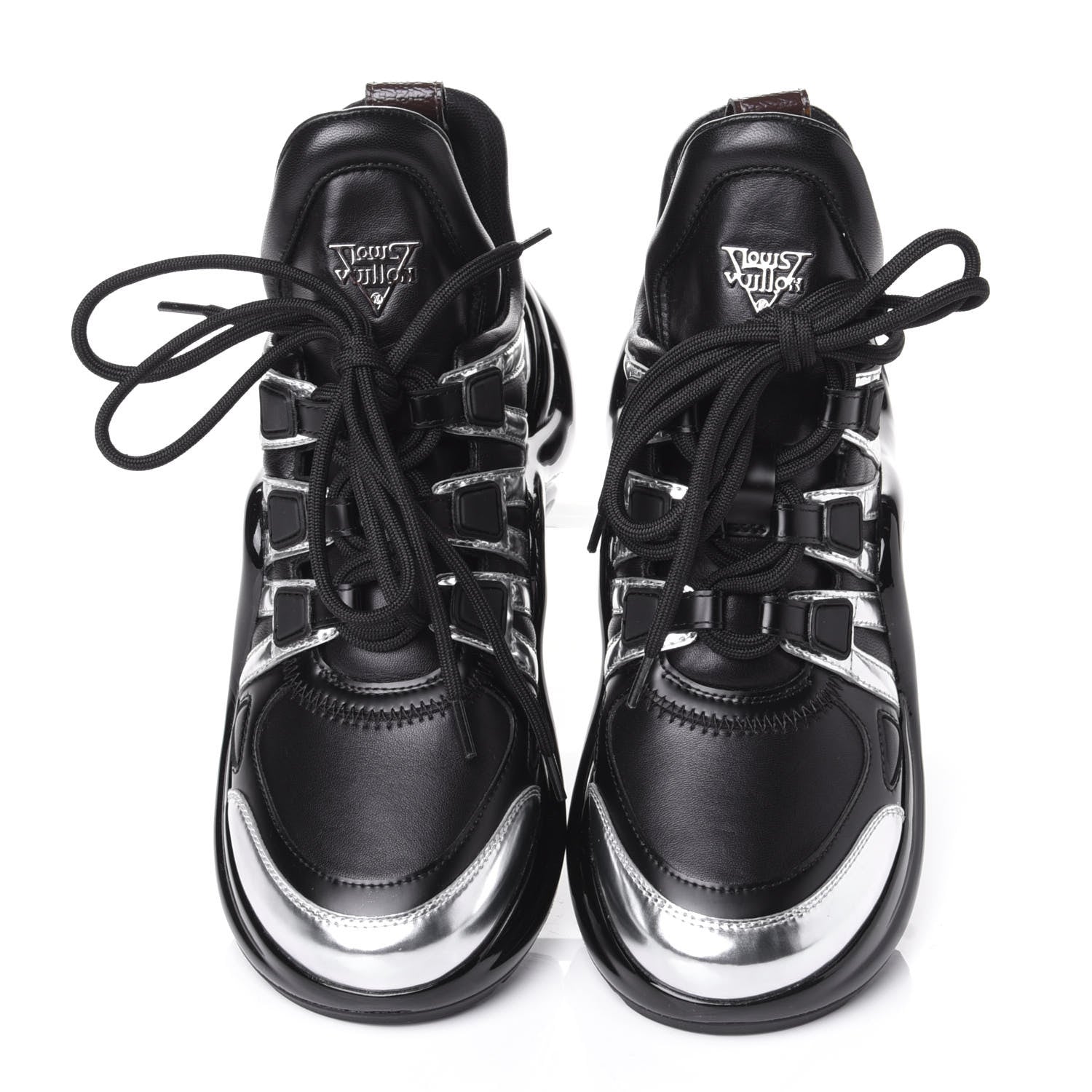 Louis Vuitton Patent LV Archlight Sneakers 36 Black Silver 5 of 11