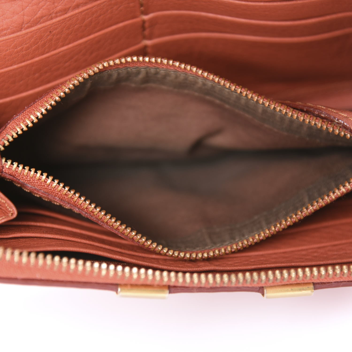 Chloe Calfskin Marcie Long Zip Around Wallet Maple Leaf 6 of 11