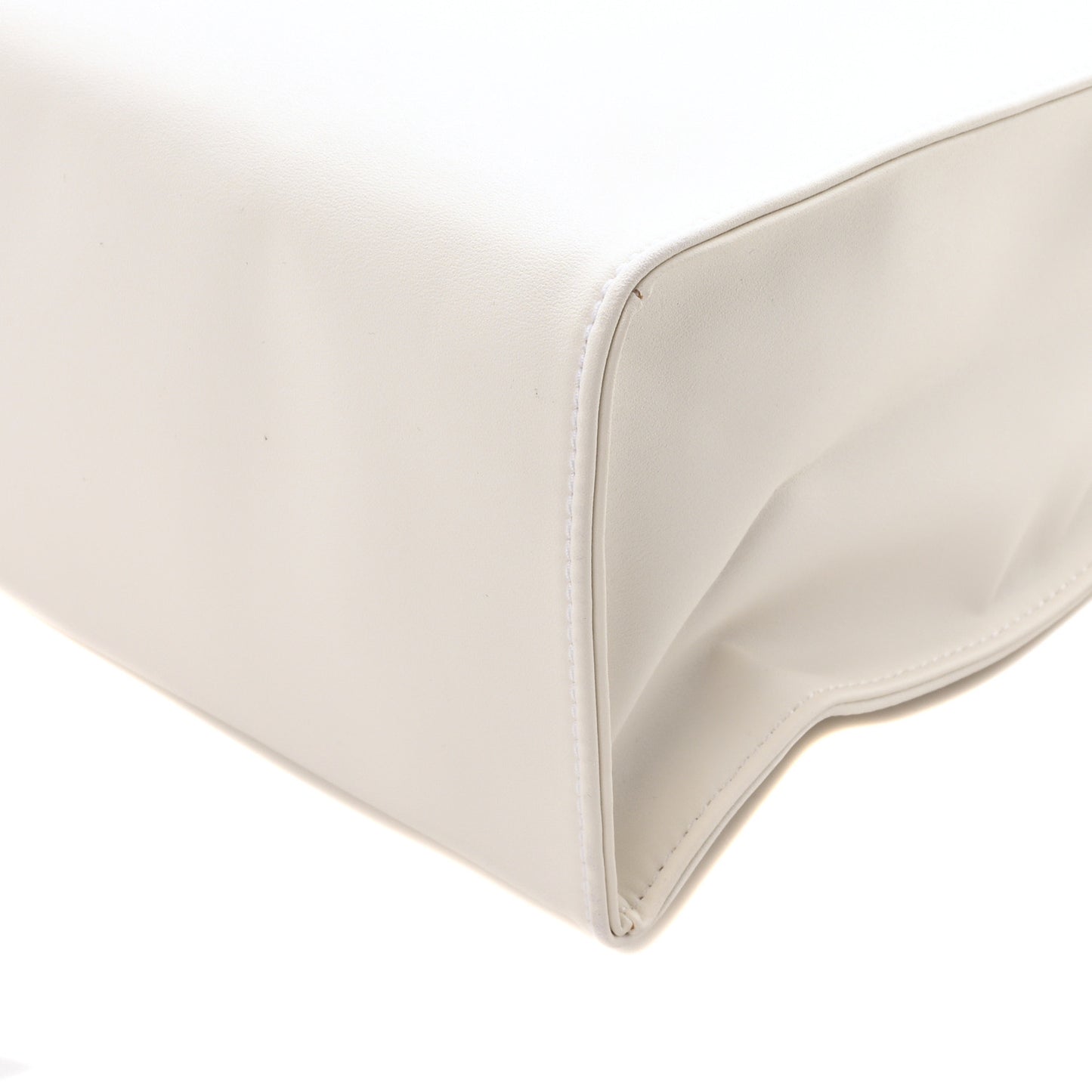 Vegan Leather Medium Shopping Bag White