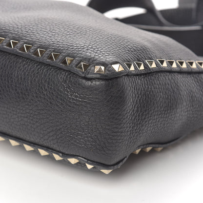 Valentino Garavani Pebbled Calfskin Small Rockstud Flip-Lock Messenger Bag Black 12 of 15
