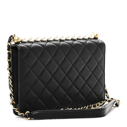 Chanel Goatskin Quilted Small Chic Pearls Flap Black Black 3 of 11