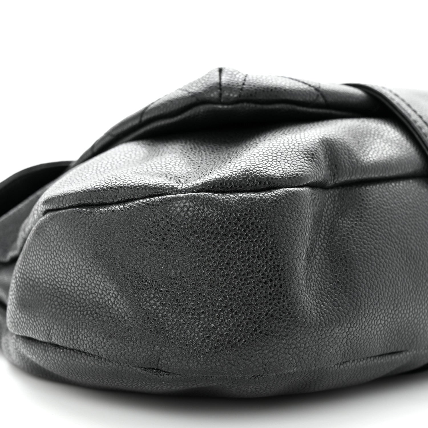 Chanel Glazed Caviar Coco Rider Flap Hobo Dark Grey 9 of 10