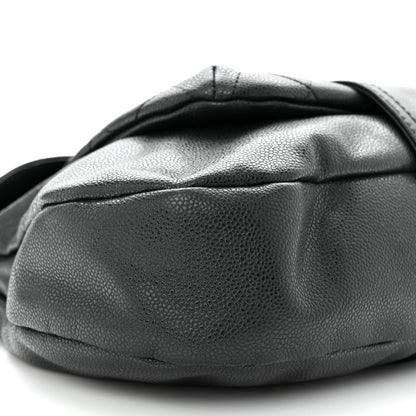 Chanel Glazed Caviar Coco Rider Flap Hobo Dark Grey 9 of 10