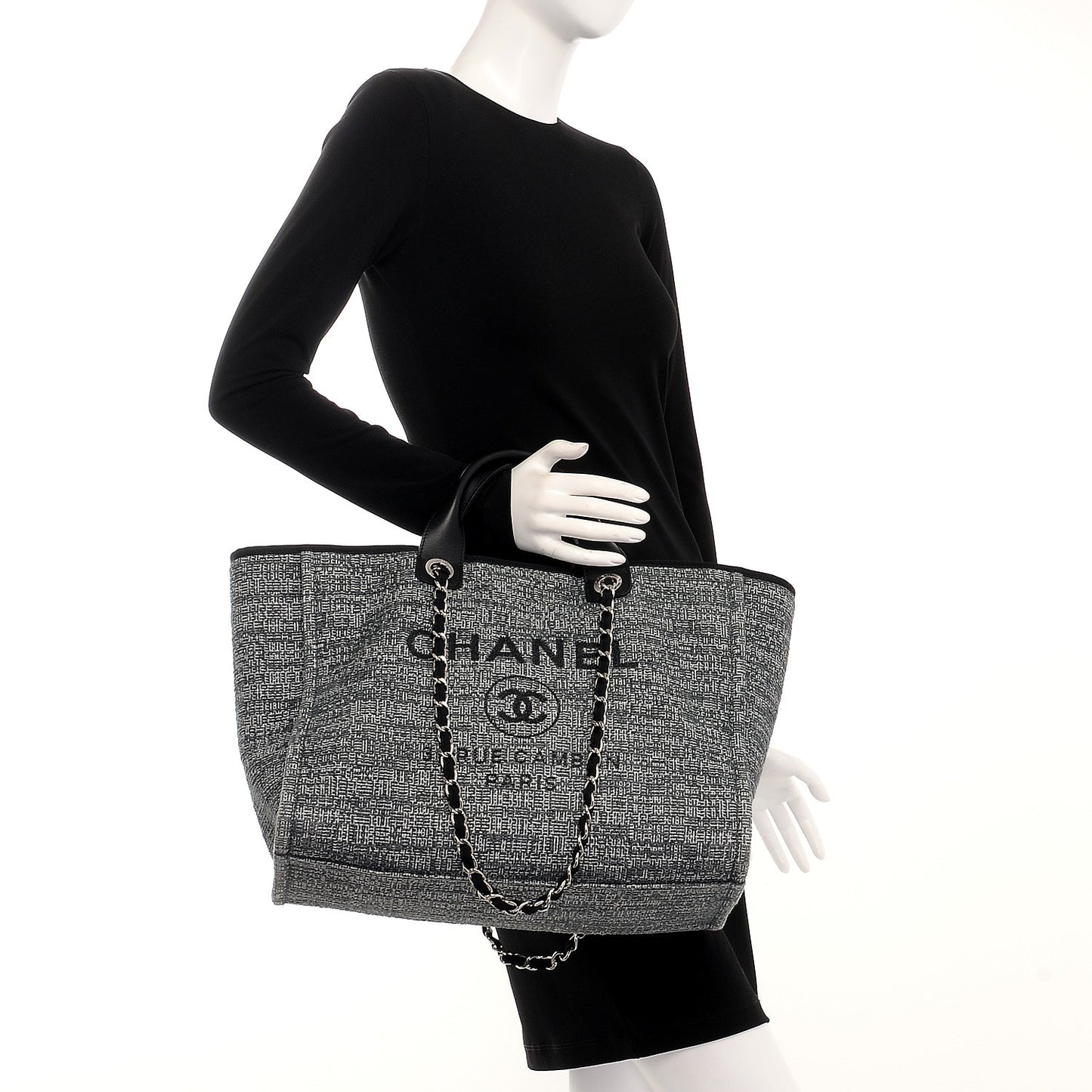 Canvas Large Deauville Tote Charcoal