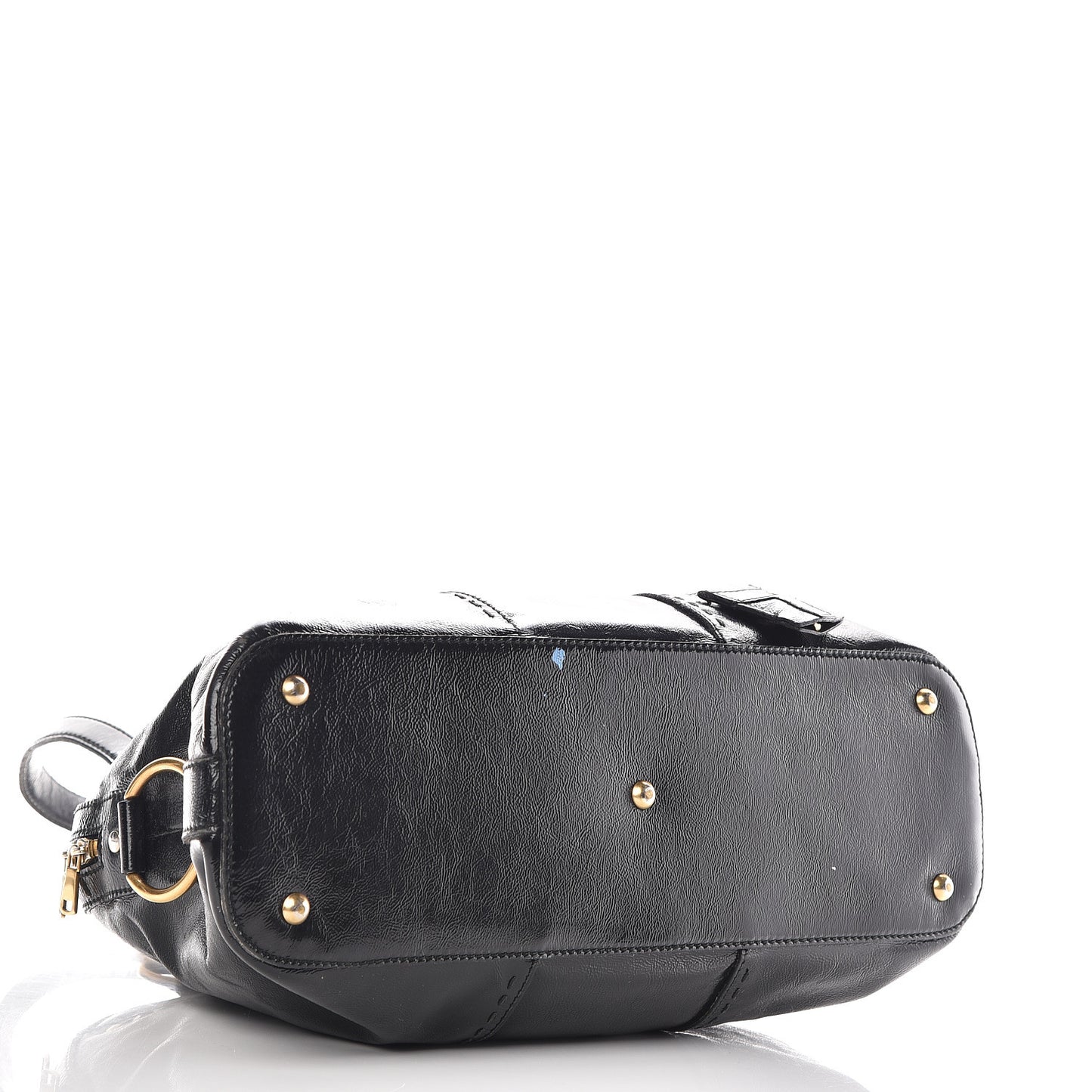 Patent Calfskin Large Muse Black