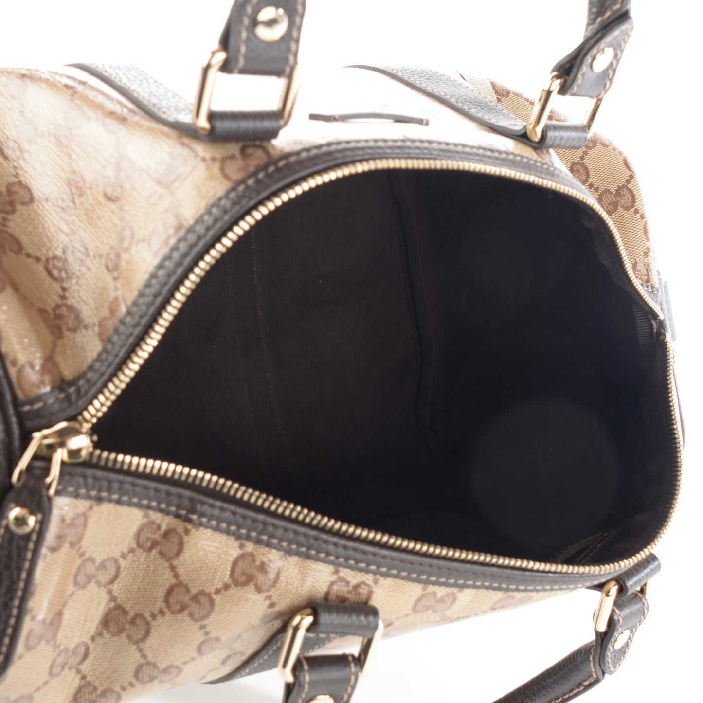 Crystal Monogram Medium Joy Boston Dark Brown