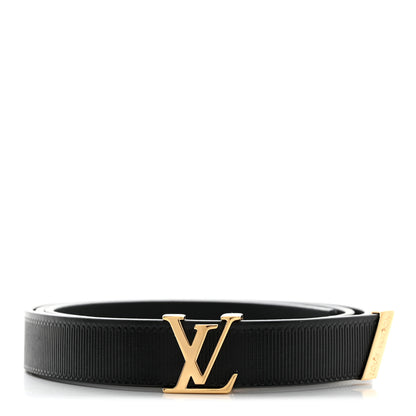 Louis Vuitton Calfskin Embossed LV Initiales Belt 85 34 Black 1 of 6