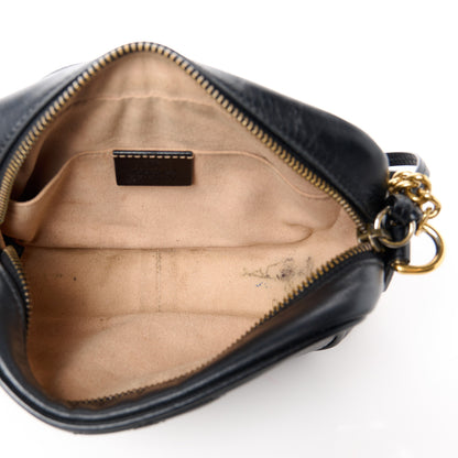Gucci Calfskin Matelasse Mini GG Marmont Chain Shoulder Bag Black 5 of 11