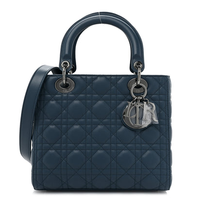 Christian Dior Lambskin Cannage Medium Lady Dior Blue 1 of 10