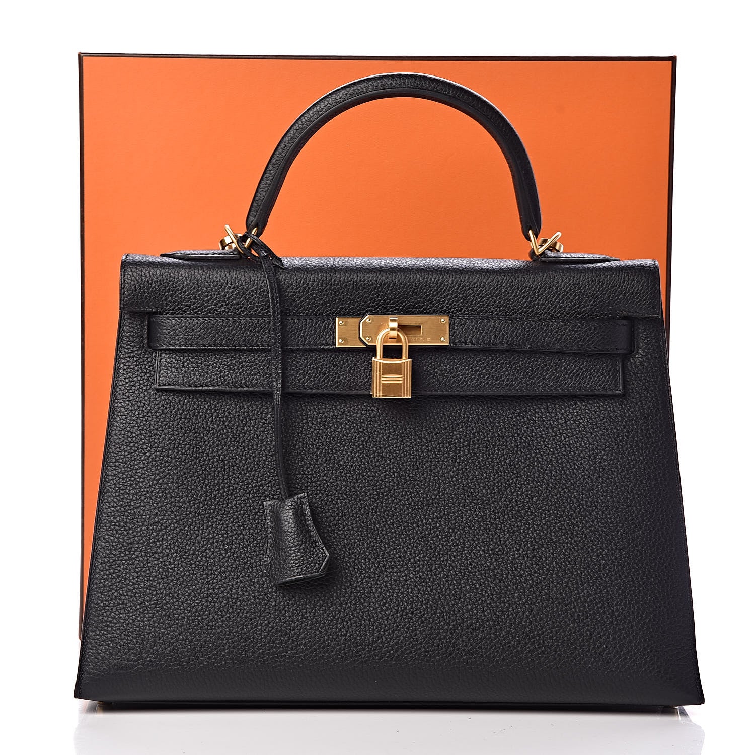 Hermes Togo Kelly Horseshoe Sellier 32 Black Vert Fonce 41 of 41