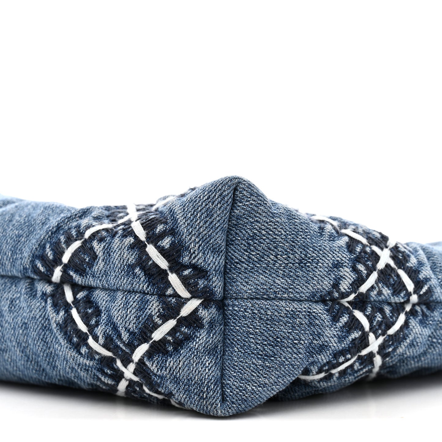 Denim Stitched Quilted Mini Chanel 22 Blue