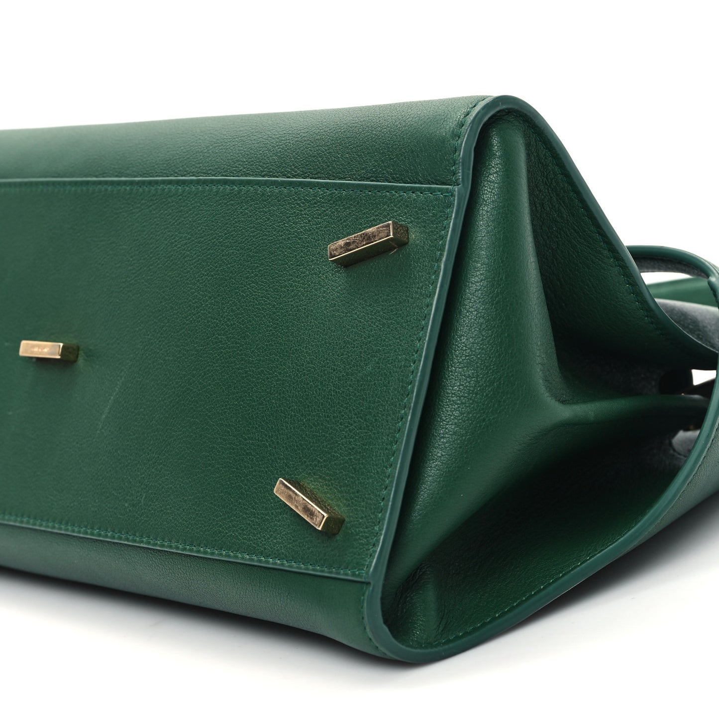 Calfskin Medium Hug Soft Shoulder Bag Forest Green