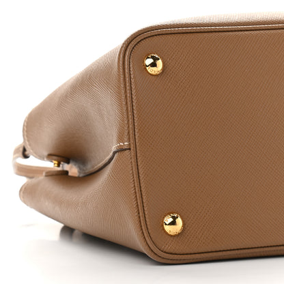 Prada Saffiano Cuir Medium Double Bag Cannella Cocco 7 of 8