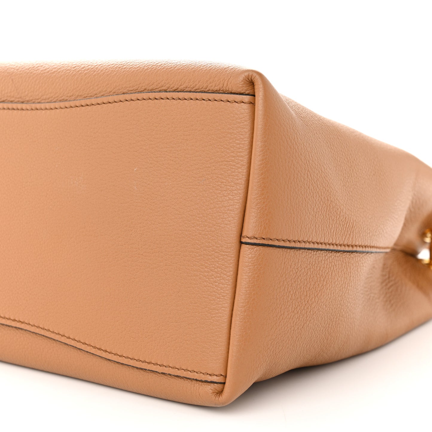 Vitello Phenix Embossed Logo Hobo Caramel