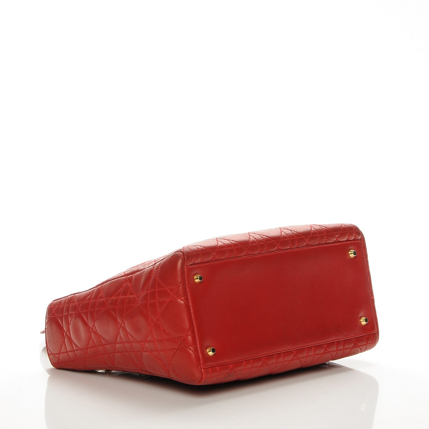 Christian Dior Lambskin Cannage Medium Lady Dior Red 4 of 6
