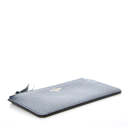 Louis Vuitton Calfskin Jeanne Wallet Zippered Insert Dark Blue 4 of 8