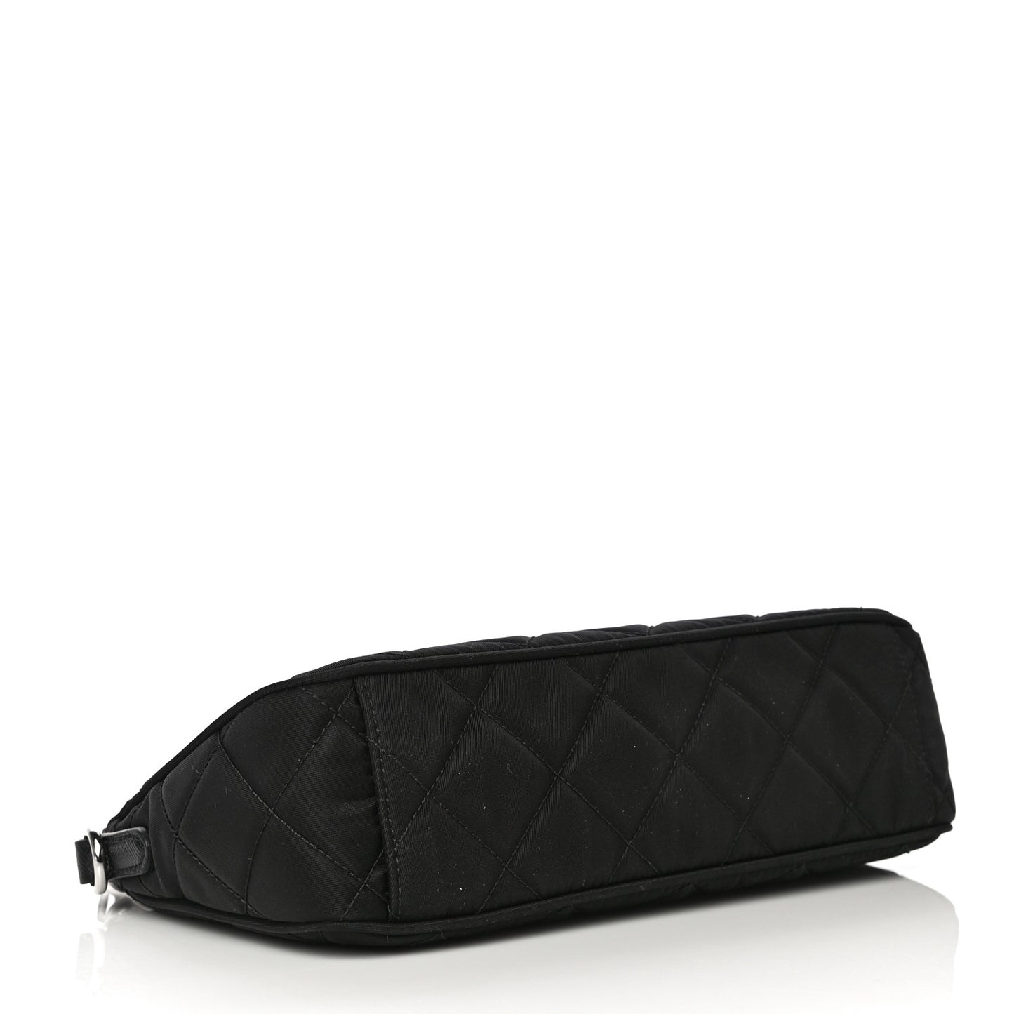 Nylon Tessuto Impuntu Quilted Crossbody Bag Black