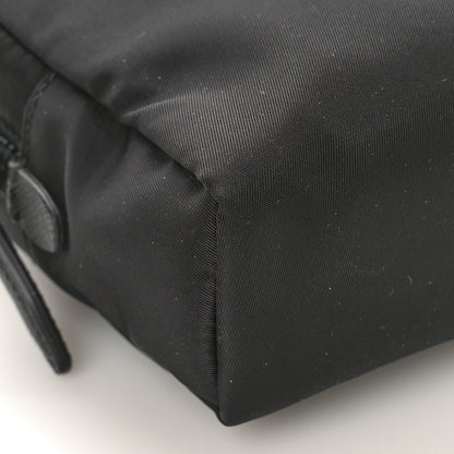 Prada Tessuto Nylon Vela Saffiano Necessaire Wristlet Pouch Black 7 of 8