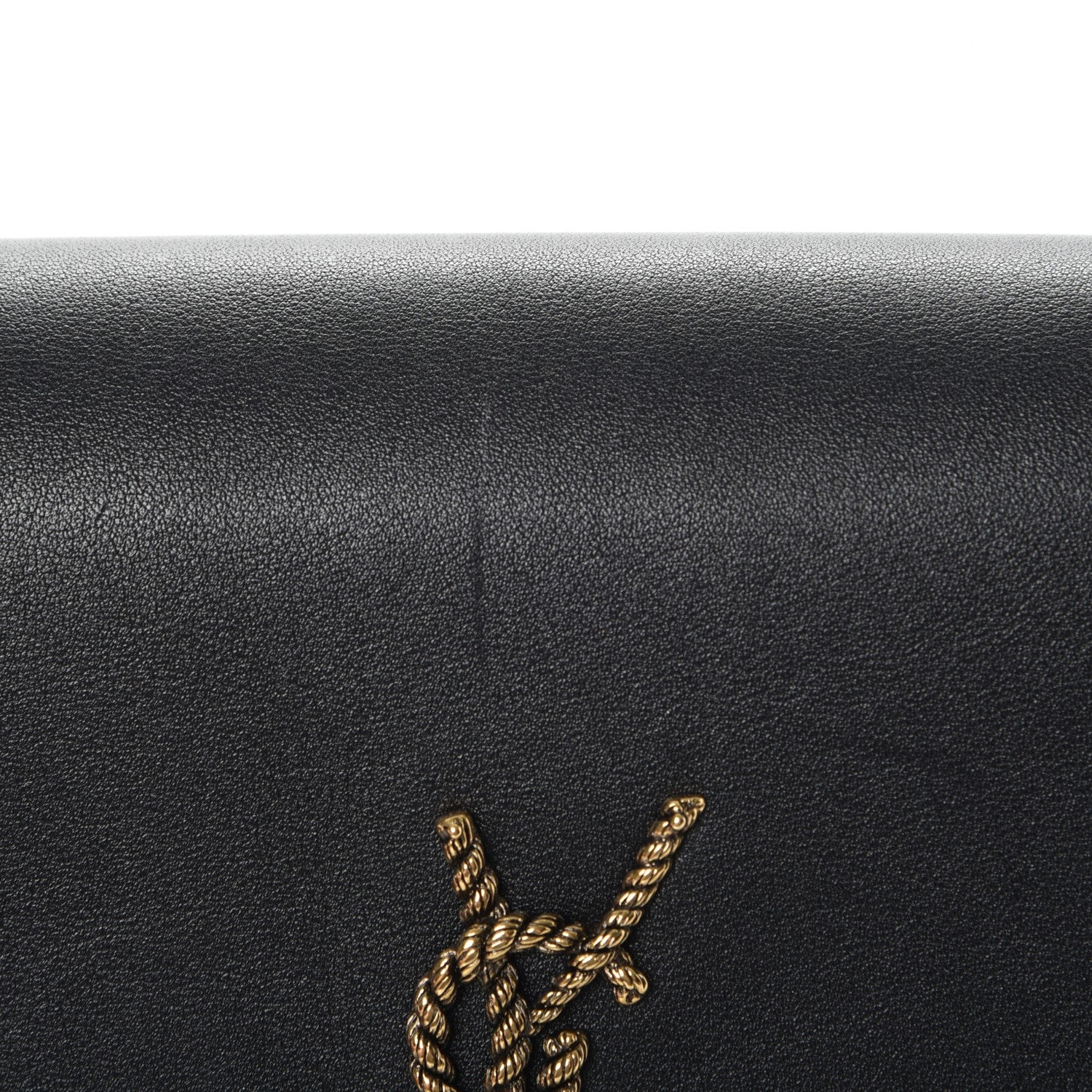 Saint Laurent Smooth Calfskin Medium Braided Monogram Kate Satchel Black 8 of 8