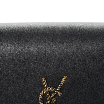 Saint Laurent Smooth Calfskin Medium Braided Monogram Kate Satchel Black 8 of 8