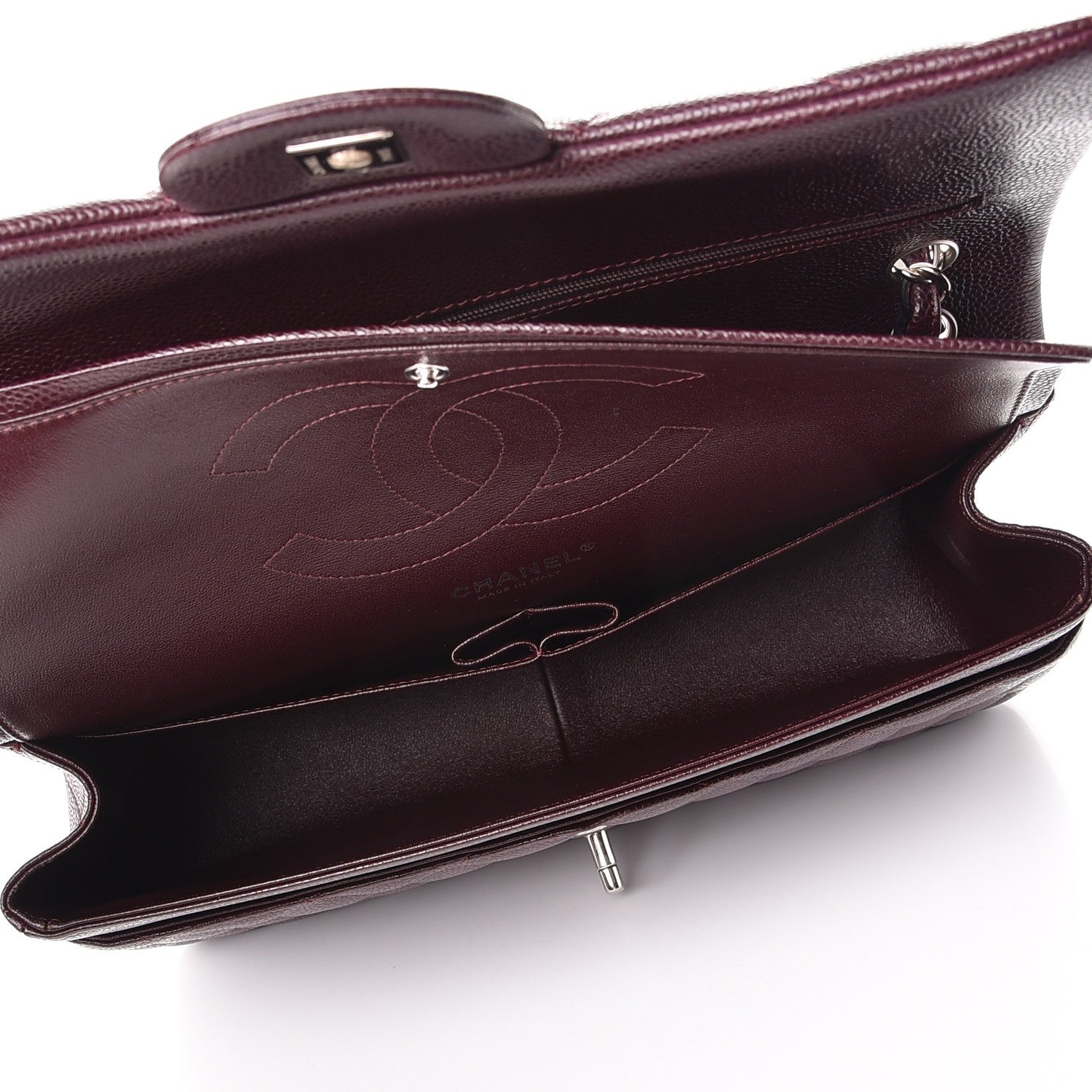 Chanel Caviar Quilted Jumbo Double Flap Burgundy 5 of 8