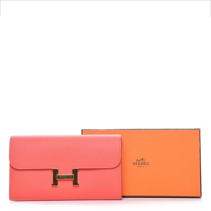 Hermes Epsom Constance Long Wallet Rose Jaipur 3 of 8