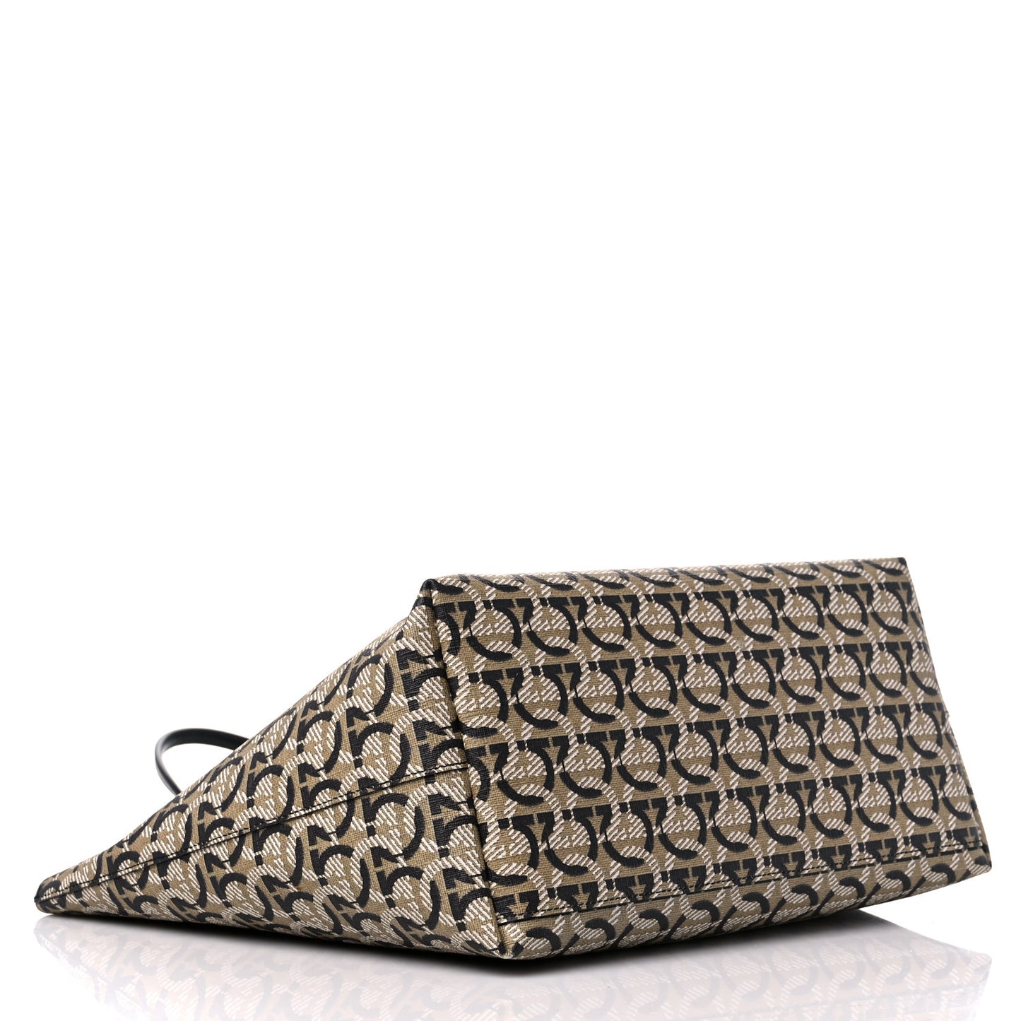 Canvas Calfskin Gancini Bag Black