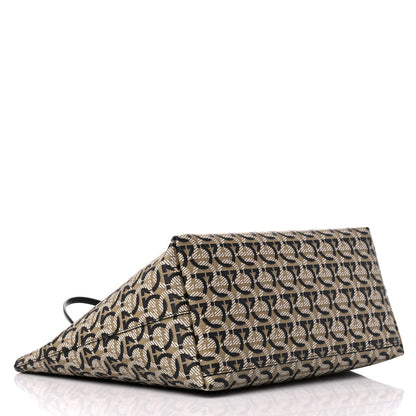 Salvatore Ferragamo Canvas Calfskin Gancini Bag Black 5 of 12