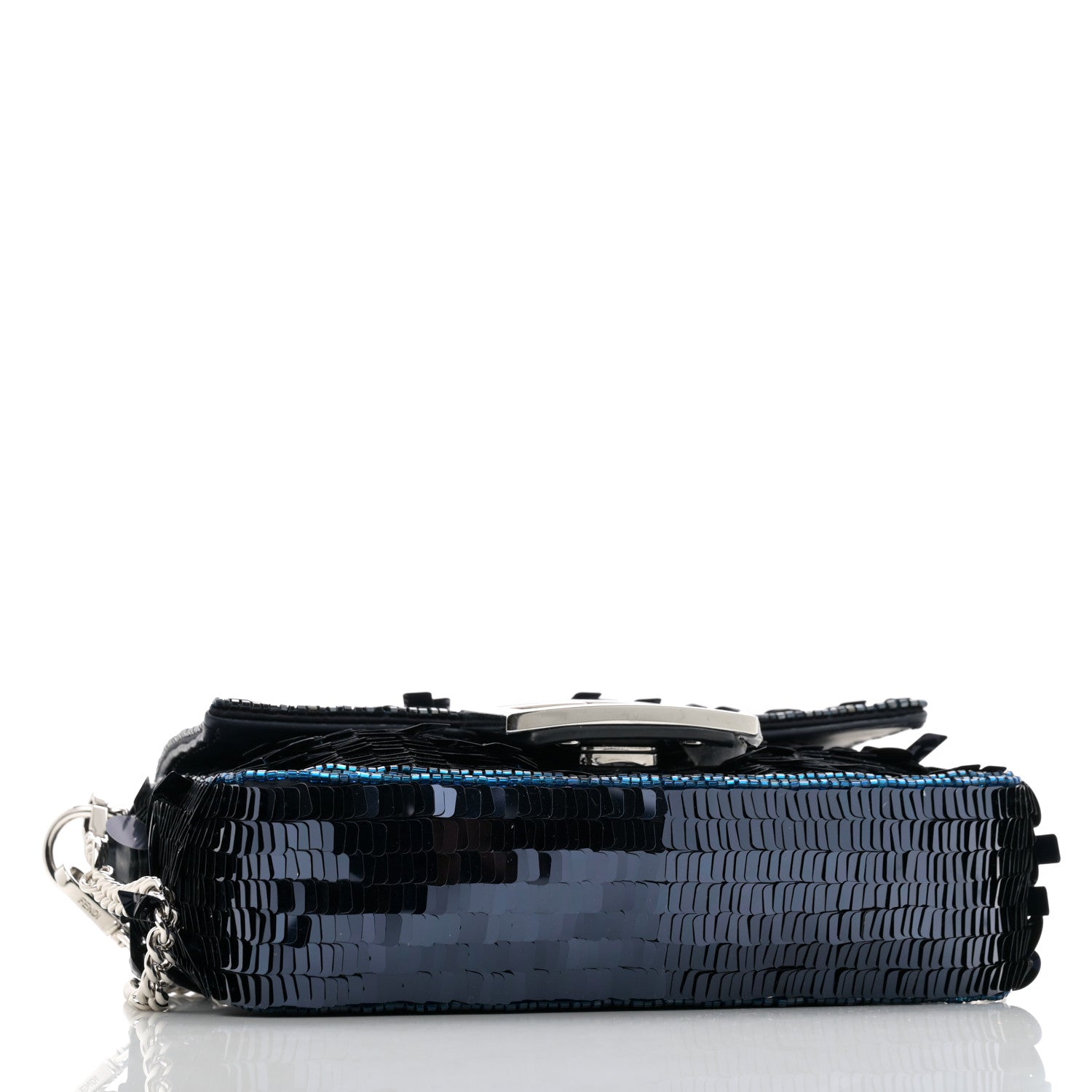 Fendi Sequin Paillettes Shiny Nappa Sex and the City Mini Baguette Midnight 4 of 10