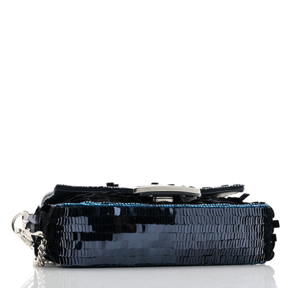 Fendi Sequin Paillettes Shiny Nappa Sex and the City Mini Baguette Midnight 4 of 10