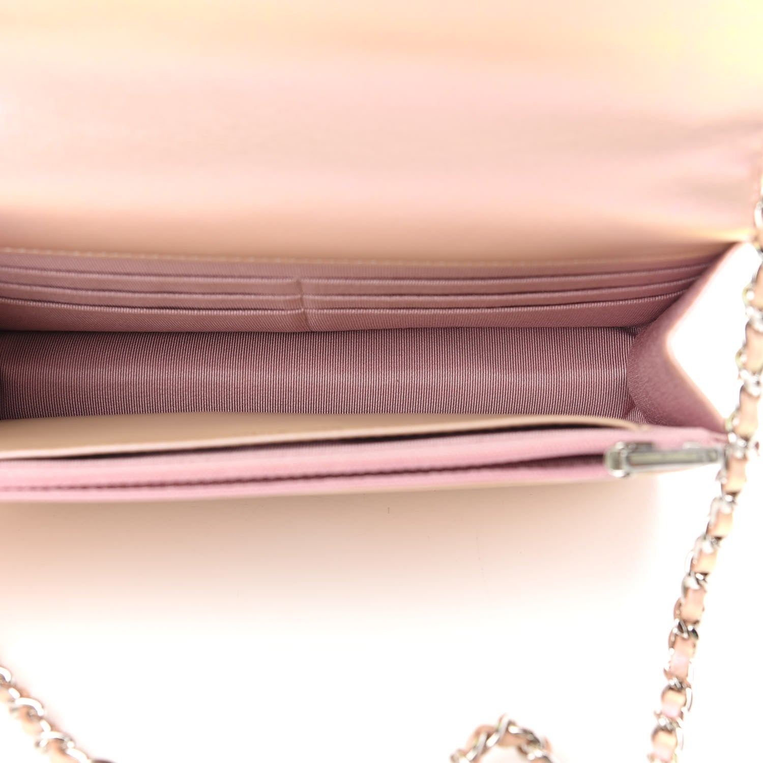 Chanel Iridescent Calfskin Quilted Wallet On Chain WOC Pink 5 of 9