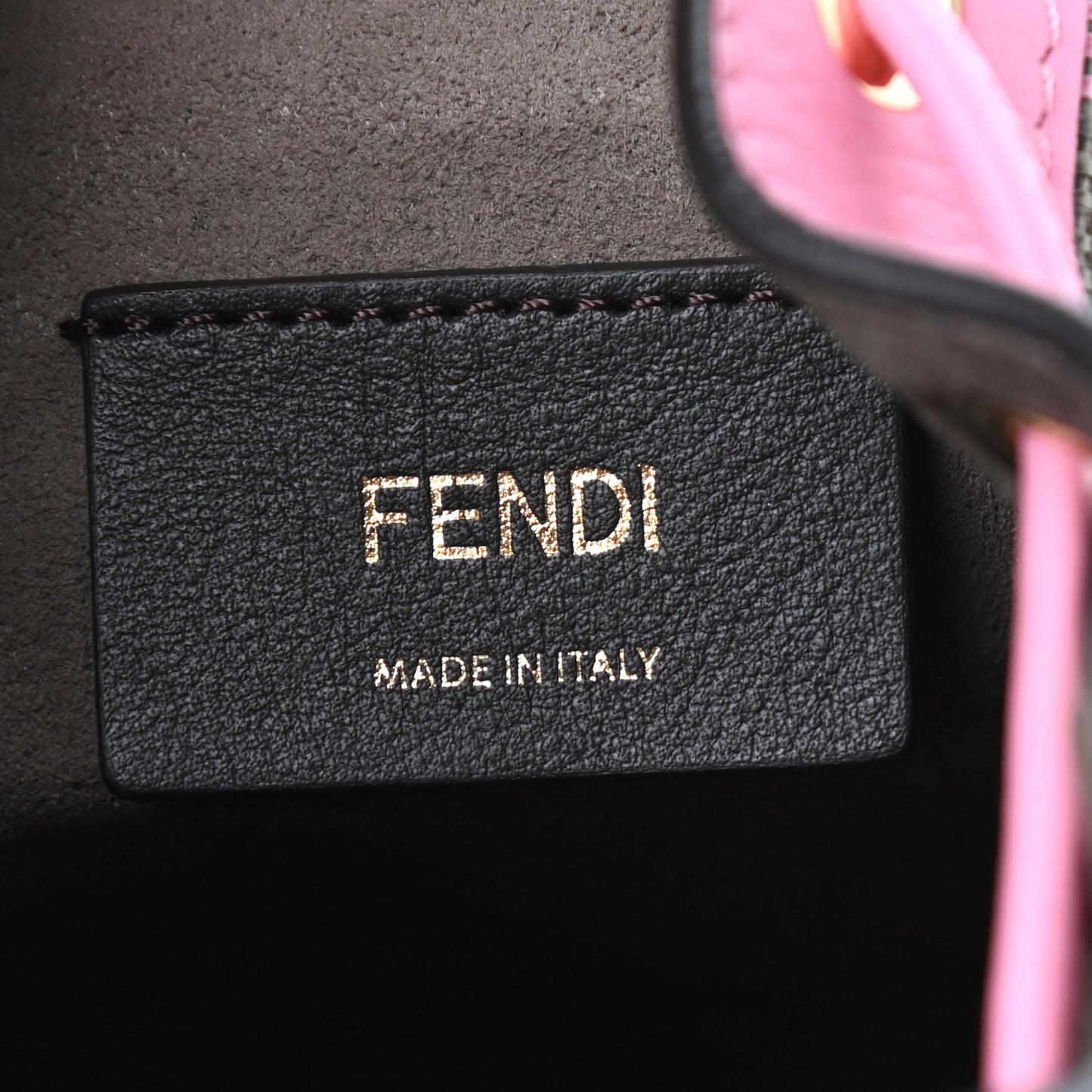 Raffia Vitello Seta F is Fendi Pequin Gingham Woven Mini Mon Tresor Bucket Bag Military Rosa Lollypop