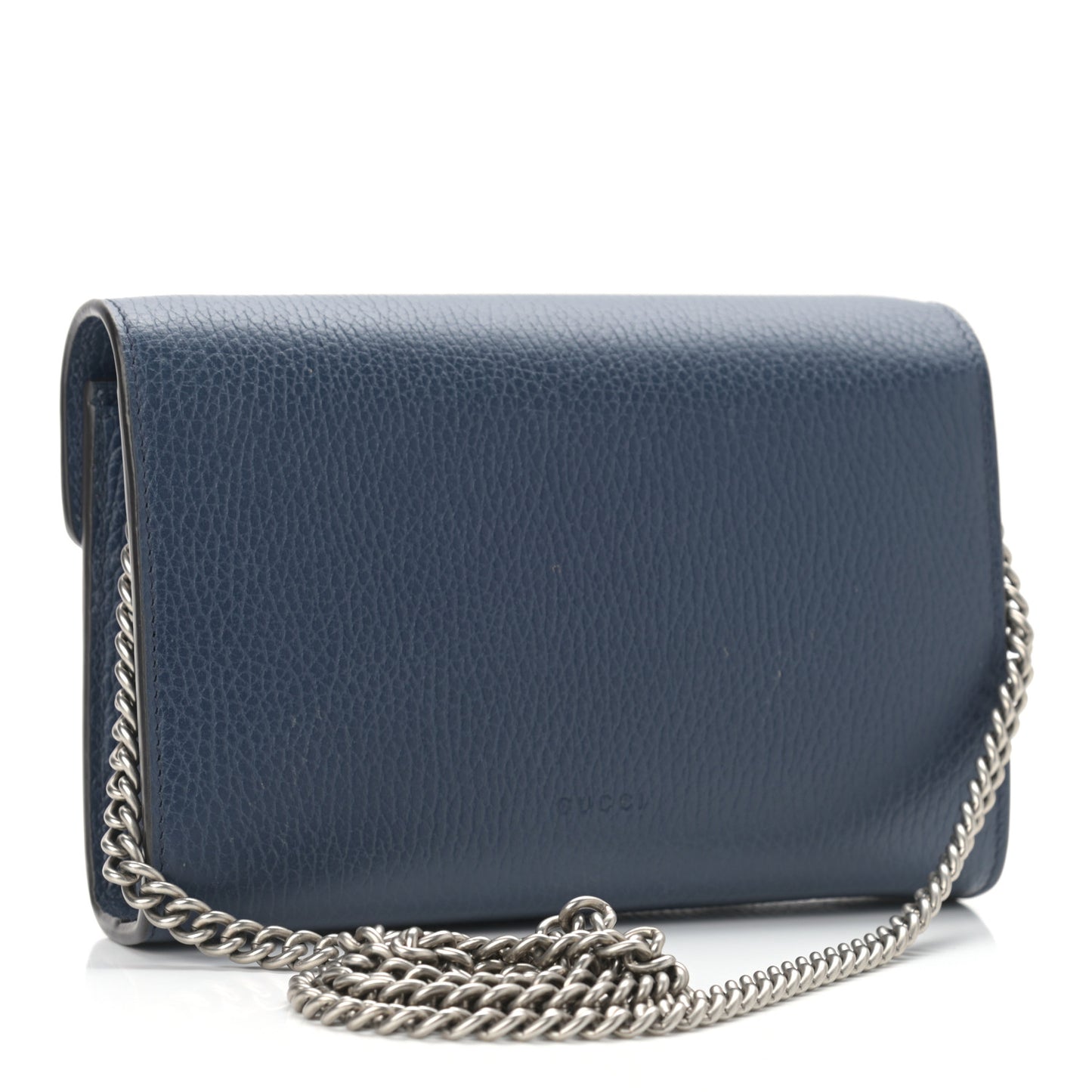 Dollar Calfskin Crystal Mini Dionysus Chain Wallet Blue Agata Black Diamond