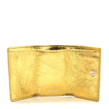 Balenciaga Metallic Calfskin Mini Papier Wallet Gold 5 of 8