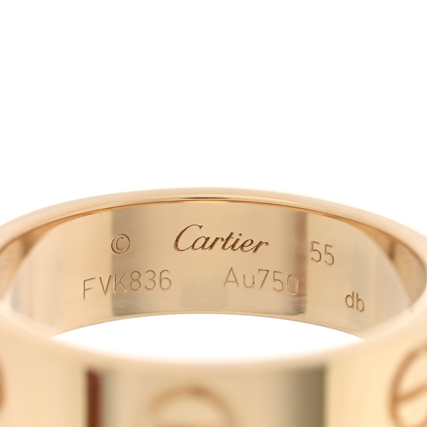 18K Yellow Gold 5.5mm LOVE Ring 55 7.25