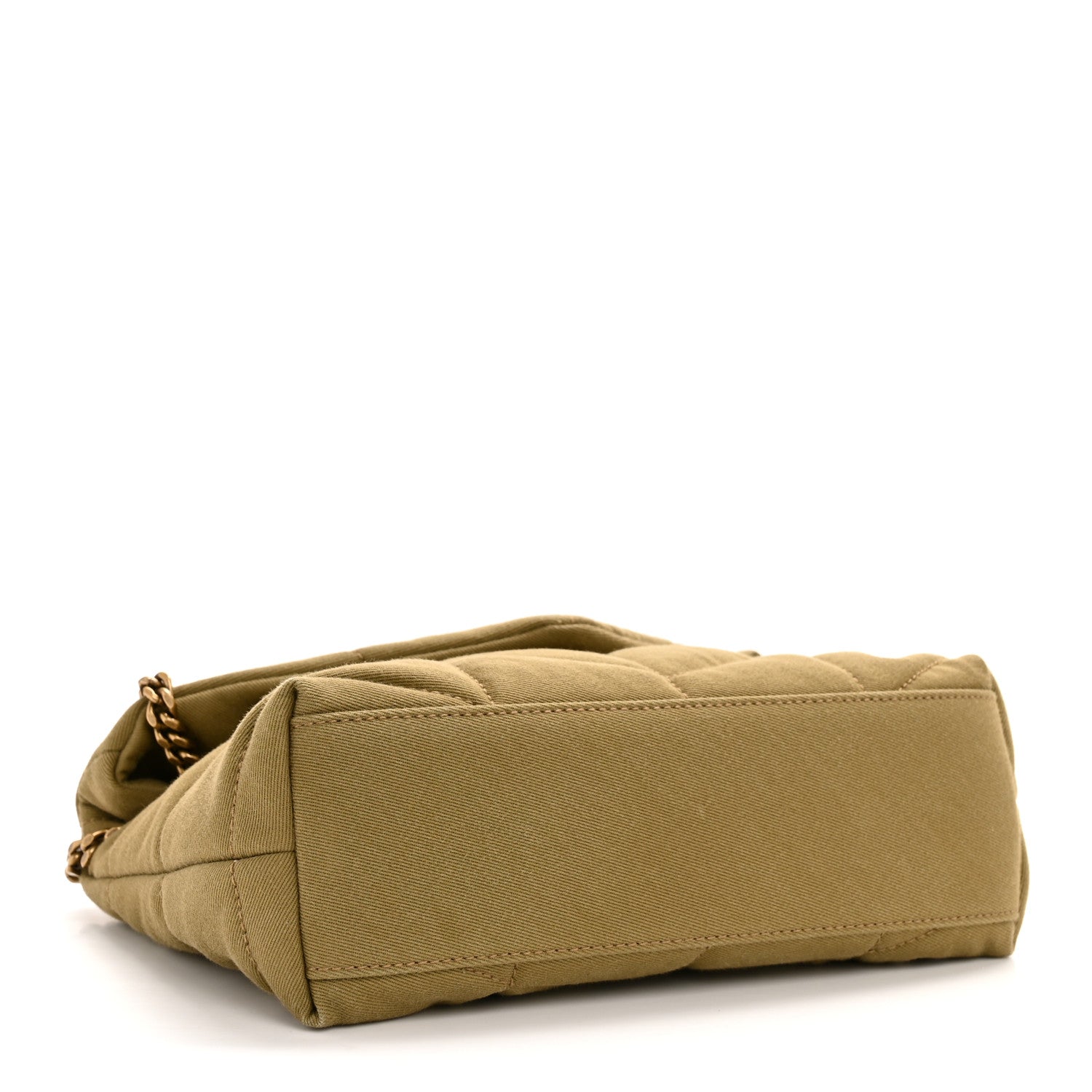 Saint Laurent Canvas Quilted Toy Loulou Puffer Monogram Chain Satchel Fir Green 4 of 12