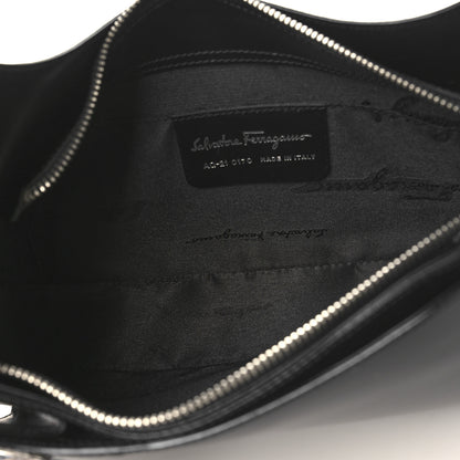 Salvatore Ferragamo Soft Calfskin Gancini Hobo Black 5 of 9
