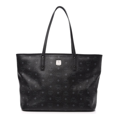 MCM Visetos Medium Anya Zip Top Shopper Tote Black 1 of 11