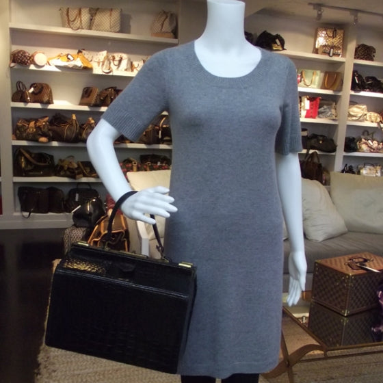 Hermes Black Vintage Crocodile Satchel 2 of 8