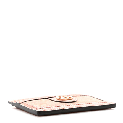 Gucci Monogram Textured Dollar Calfskin Ophidia Card Holder Cloche Rose Pink 4 of 8