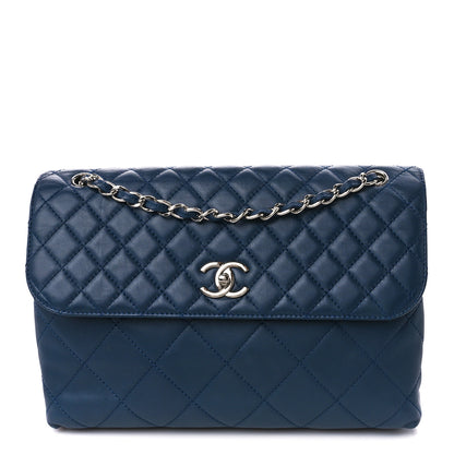 Chanel Calfskin Quilted In the Business Flap Dark Navy Blue 1 of 11