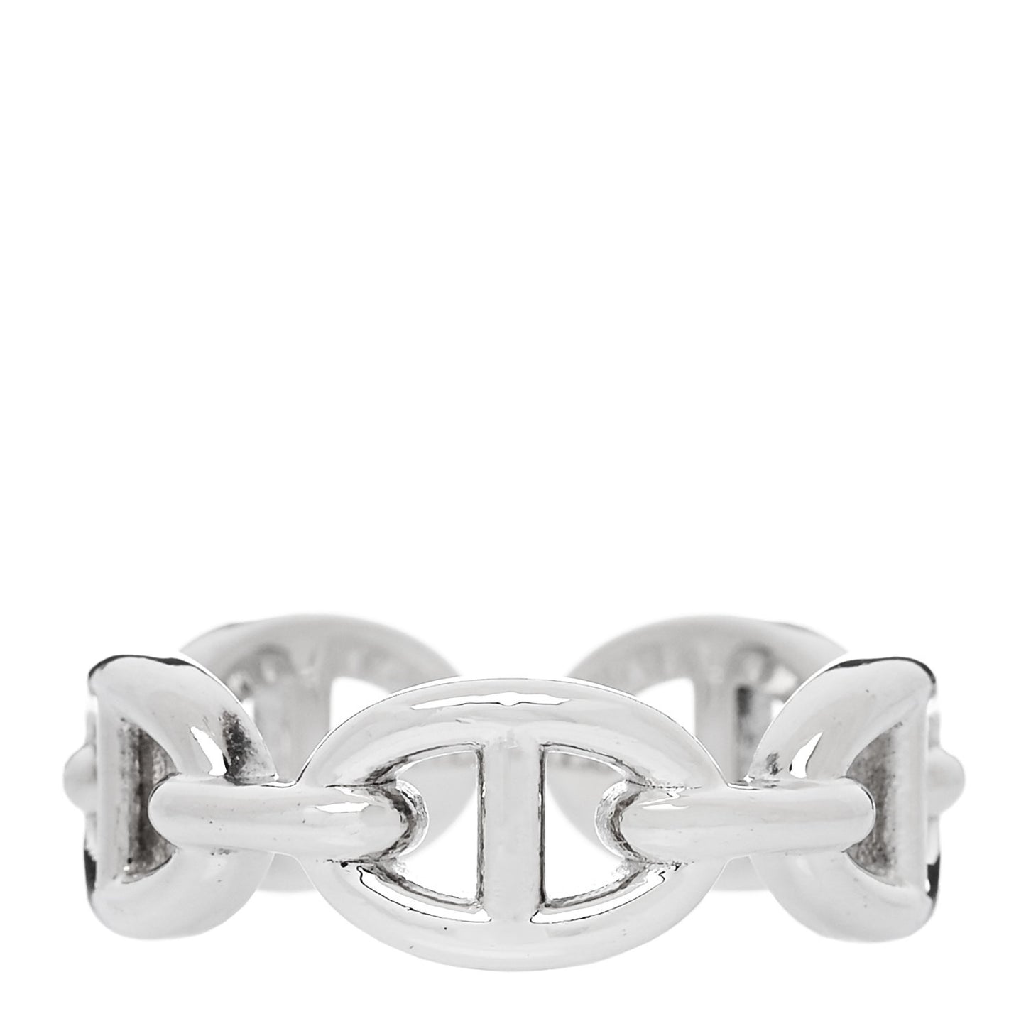 Sterling Silver PM Chaine d'Ancre Enchainee Band Ring 53 6.5