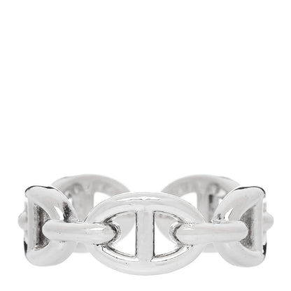 Hermes Sterling Silver PM Chaine d'Ancre Enchainee Band Ring 53 6.5 1 of 6