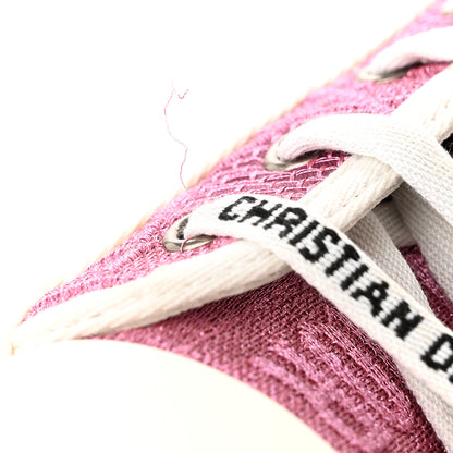 Christian Dior Laminated Canvas Cannage Embroidered Womens Walk'N'Dior Low Top Sneakers 36.5 Metal Rose 10 of 14